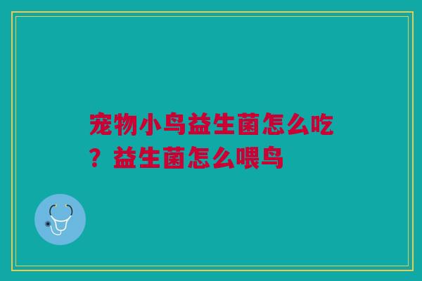 宠物小鸟益生菌怎么吃？益生菌怎么喂鸟
