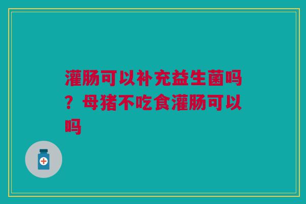 灌肠可以补充益生菌吗？母猪不吃食灌肠可以吗