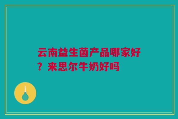 云南益生菌产品哪家好？来思尔牛奶好吗
