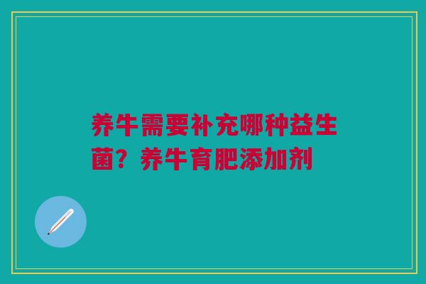 养牛需要补充哪种益生菌？养牛育肥添加剂