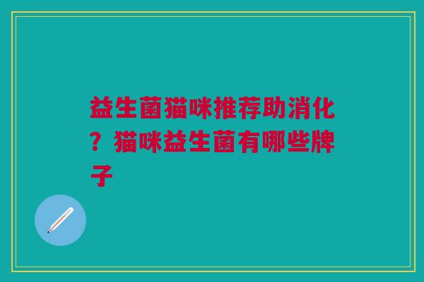 益生菌猫咪推荐助消化？猫咪益生菌有哪些牌子