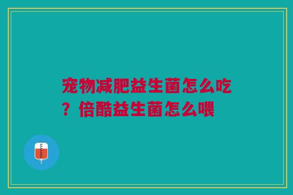 宠物减肥益生菌怎么吃？倍酷益生菌怎么喂