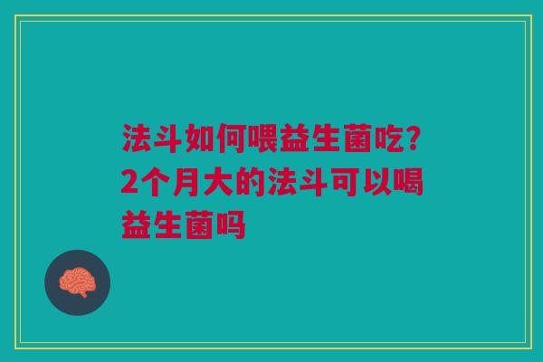 法斗如何喂益生菌吃？2个月大的法斗可以喝益生菌吗