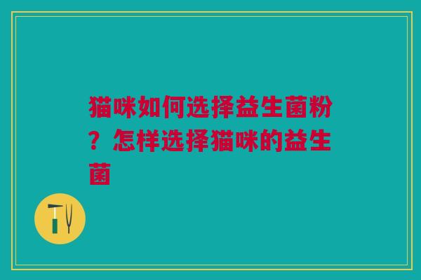 猫咪如何选择益生菌粉?怎样选择猫咪的益生菌 猫咪如何选择益生菌粉?怎样选择猫咪的益生菌