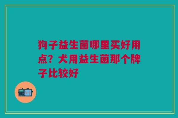 狗子益生菌哪里买好用点?犬用益生菌那个牌子比较好