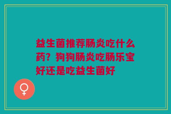 益生菌推荐吃什么药？狗狗吃肠乐宝好还是吃益生菌好