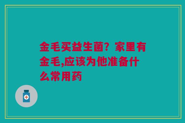金毛买益生菌？家里有金毛,应该为他准备什么常用药
