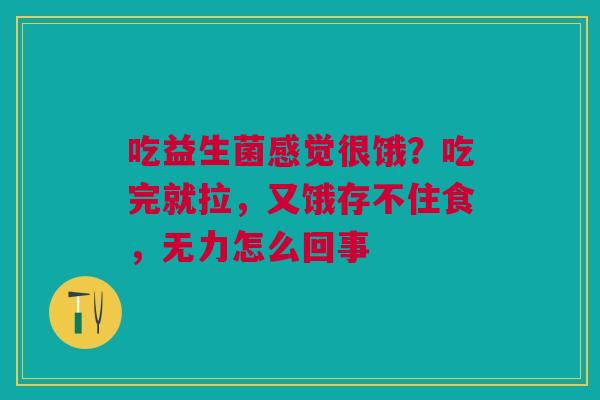 吃益生菌感觉很饿？吃完就拉，又饿存不住食，无力怎么回事