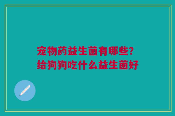 宠物药益生菌有哪些？给狗狗吃什么益生菌好