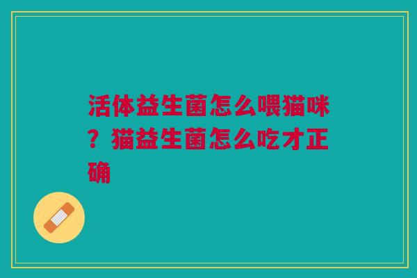 活体益生菌怎么喂猫咪？猫益生菌怎么吃才正确