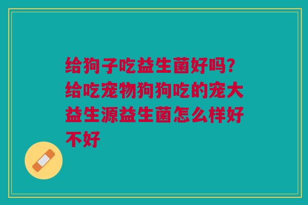 给狗子吃益生菌好吗？给吃宠物狗狗吃的宠大益生源益生菌怎么样好不好