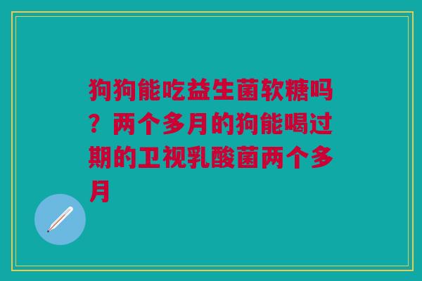狗狗能吃益生菌软糖吗？两个多月的狗能喝过期的卫视乳酸菌两个多月