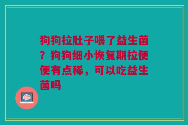 狗狗拉肚子喂了益生菌？狗狗细小恢复期拉便便有点稀，可以吃益生菌吗