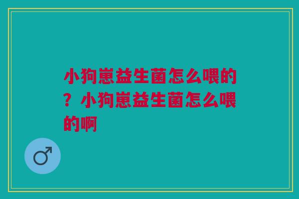 小狗崽益生菌怎么喂的？小狗崽益生菌怎么喂的啊