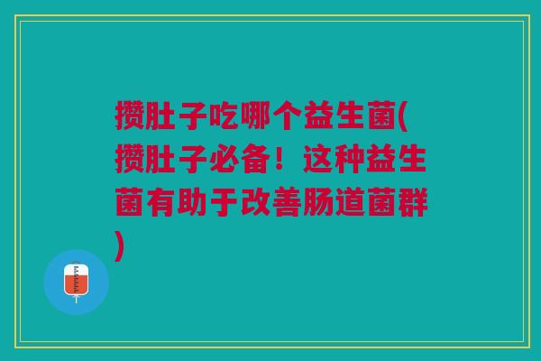 攒肚子吃哪个益生菌(攒肚子必备！这种益生菌有助于改善肠道菌群)