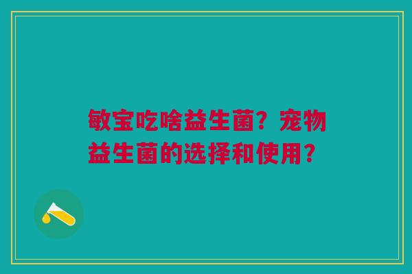 敏宝吃啥益生菌？宠物益生菌的选择和使用？