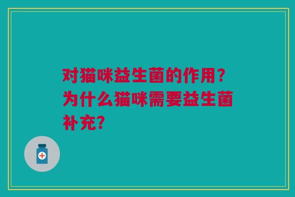 对猫咪益生菌的作用？为什么猫咪需要益生菌补充？