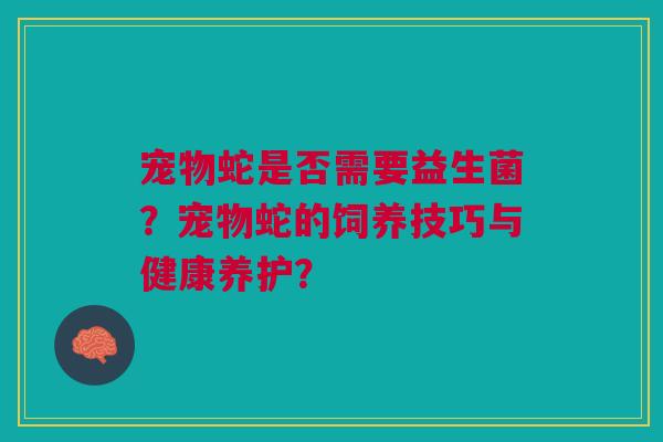宠物蛇是否需要益生菌？宠物蛇的饲养技巧与健康养护？