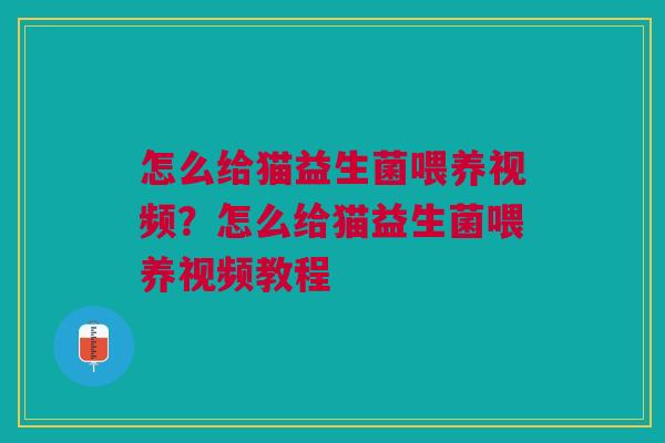 怎么给猫益生菌喂养视频？怎么给猫益生菌喂养视频教程