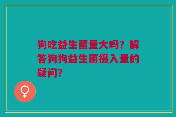 狗吃益生菌量大吗？解答狗狗益生菌摄入量的疑问？