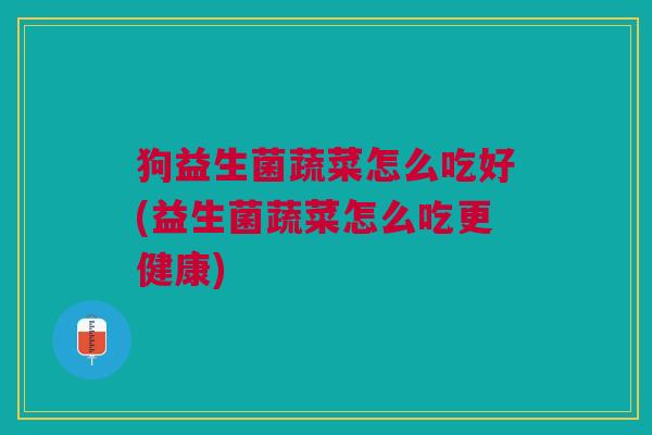 狗益生菌蔬菜怎么吃好(益生菌蔬菜怎么吃更健康) 狗益生菌蔬菜怎么吃好(益生菌蔬菜怎么吃更健康)