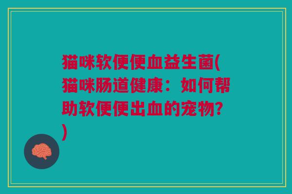 猫咪软便便血益生菌(猫咪肠道健康:如何帮助软便便出血的宠物?)