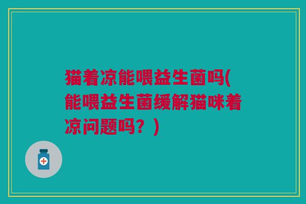 猫着凉能喂益生菌吗(能喂益生菌缓解猫咪着凉问题吗?)