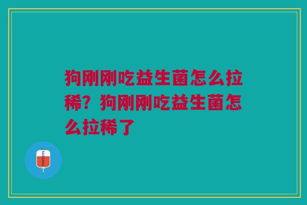狗刚刚吃益生菌怎么拉稀?狗刚刚吃益生菌怎么拉稀了 狗刚刚吃益生菌怎么拉稀?狗刚刚吃益生菌怎么拉稀了