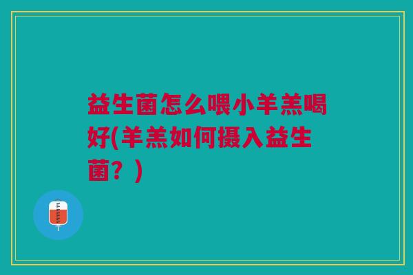 益生菌怎么喂小羊羔喝好(羊羔如何摄入益生菌?)