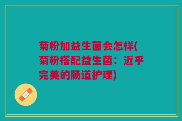 菊粉加益生菌会怎样(菊粉搭配益生菌:近乎完美的肠道护理)