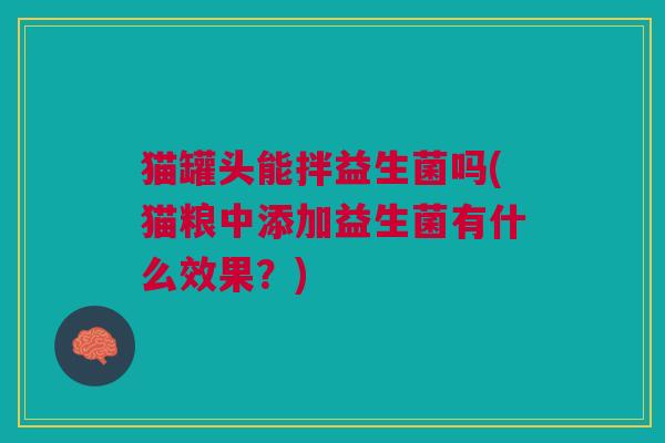 猫罐头能拌益生菌吗(猫粮中添加益生菌有什么效果?)
