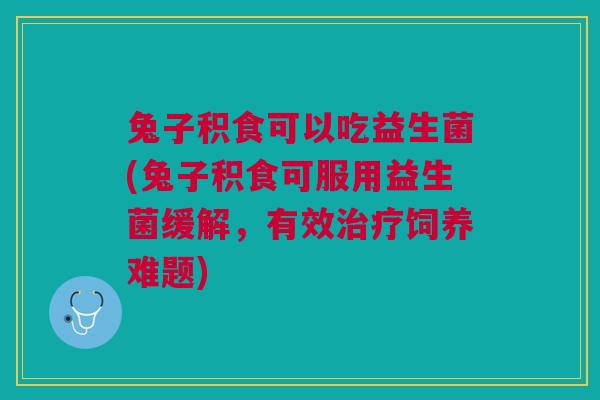 兔子积食可以吃益生菌(兔子积食可服用益生菌缓解,有效治疗饲养难题)
