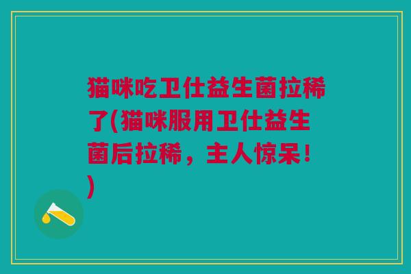 猫咪吃卫仕益生菌拉稀了(猫咪服用卫仕益生菌后拉稀,主人惊呆!) 猫咪吃卫仕益生菌拉稀了(猫咪服用卫仕益生菌后拉稀,主人惊呆!)