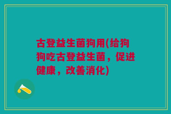 古登益生菌狗用(给狗狗吃古登益生菌，促进健康，改善消化)