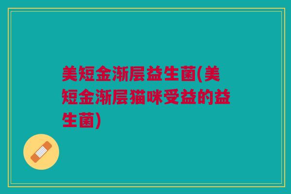 美短金渐层益生菌(美短金渐层猫咪受益的益生菌)