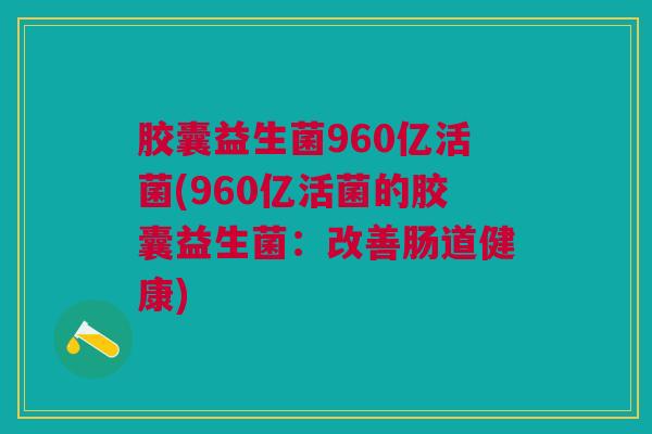 胶囊益生菌960亿活菌(960亿活菌的胶囊益生菌:改善肠道健康)