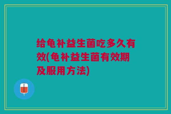 给龟补益生菌吃多久有效(龟补益生菌有效期及服用方法) 给龟补益生菌吃多久有效(龟补益生菌有效期及服用方法)