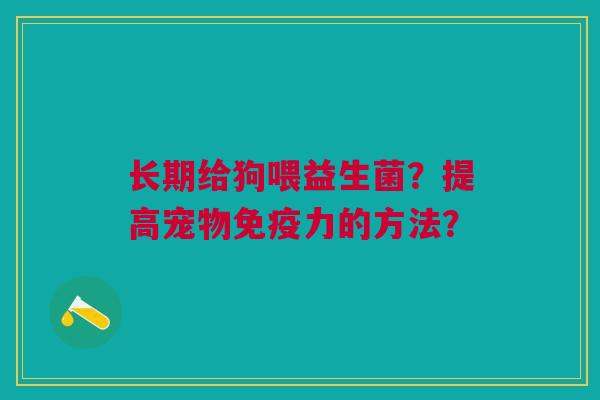 长期给狗喂益生菌?提高宠物免疫力的方法?