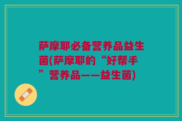 萨摩耶必备营养品益生菌(萨摩耶的“好帮手”营养品——益生菌)