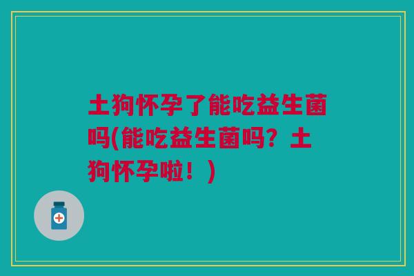 土狗怀孕了能吃益生菌吗(能吃益生菌吗？土狗怀孕啦！)