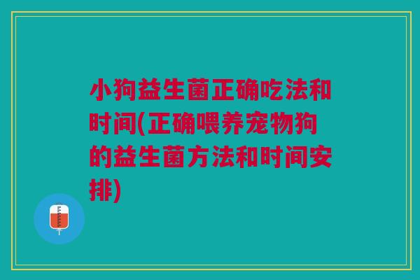 小狗益生菌正确吃法和时间(正确喂养宠物狗的益生菌方法和时间安排) 小狗益生菌正确吃法和时间(正确喂养宠物狗的益生菌方法和时间安排)