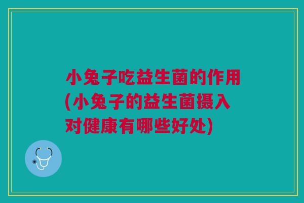 小兔子吃益生菌的作用(小兔子的益生菌摄入对健康有哪些好处) 小兔子吃益生菌的作用(小兔子的益生菌摄入对健康有哪些好处)