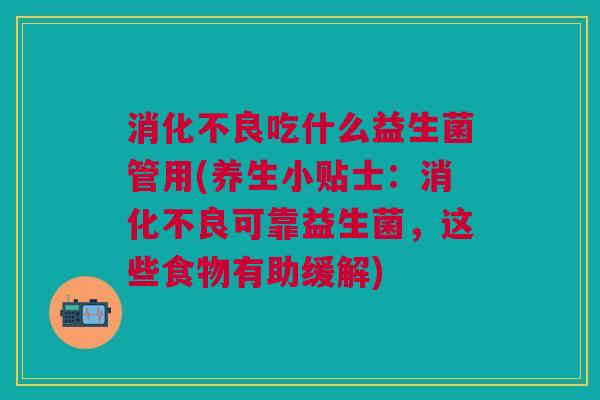 消化不良吃什么益生菌管用(养生小贴士:消化不良可靠益生菌,这些食物有助缓解)