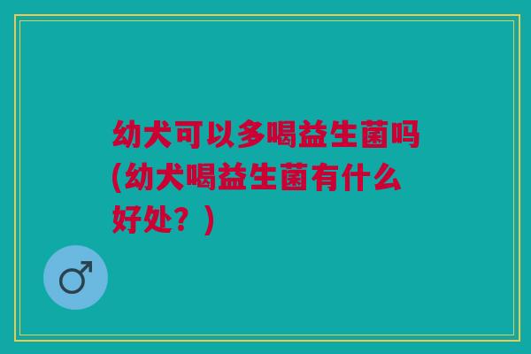 幼犬可以多喝益生菌吗(幼犬喝益生菌有什么好处?)