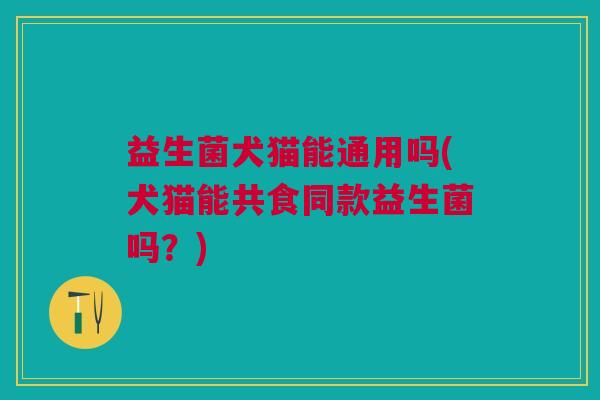 益生菌犬猫能通用吗(犬猫能共食同款益生菌吗?)