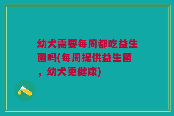 幼犬需要每周都吃益生菌吗(每周提供益生菌,幼犬更健康)