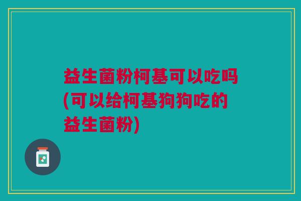 益生菌粉柯基可以吃吗(可以给柯基狗狗吃的益生菌粉)