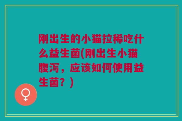 刚出生的小猫拉稀吃什么益生菌(刚出生小猫腹泻,应该如何使用益生菌?)