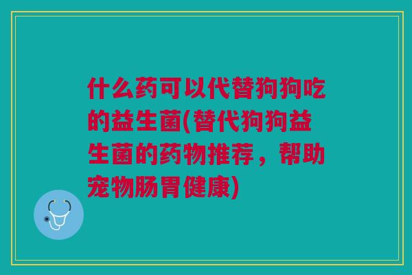 什么药可以代替狗狗吃的益生菌(替代狗狗益生菌的推荐,帮助宠物肠胃健康) 什么药可以代替狗狗吃的益生菌(替代狗狗益生菌的推荐,帮助宠物肠胃健康)