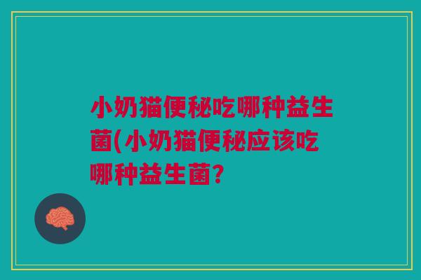 小奶猫便秘吃哪种益生菌(小奶猫便秘应该吃哪种益生菌？